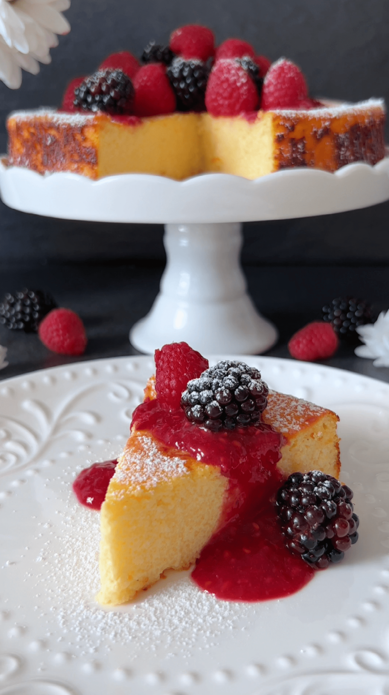 Semolina Cheesecake with Raspberry